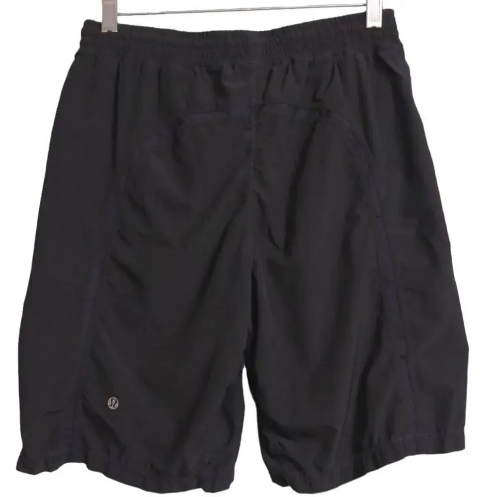 Lululemon Womens Athletic Shorts Black Stretch Elastic Waist Drawstring L